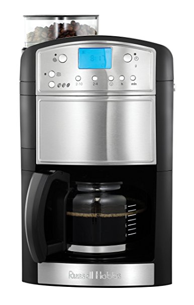 Russell Hobbs 14899 Platinum Grind and Brew Coffeemaker, 1.25 L - Silver and Black