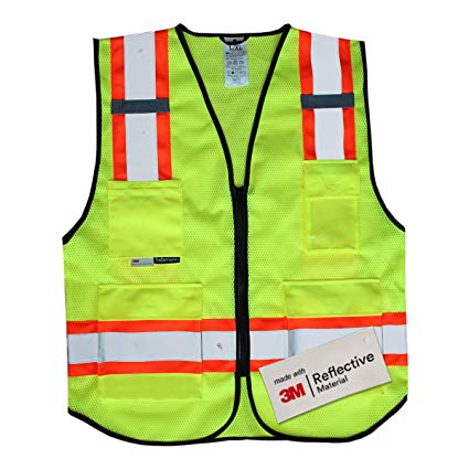 Salzmann 3M Multi Pocket Safety Vest, Highly Breathable Mesh Vest, XL ; New Size Chart from Dec.2017