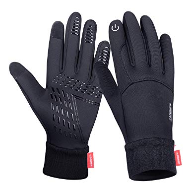Anqier Winter Gloves,Cold Weather Windproof Thermal Touchscreen Gloves Men Women For Cycling Running Outdoor Activities