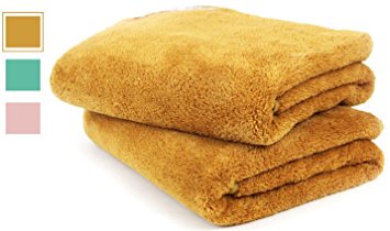 Plush Microfiber Luxury Towel by Mojafiber | Maximum Softness and Absorbency - (30" x 56"), Set of 2 (Brown)