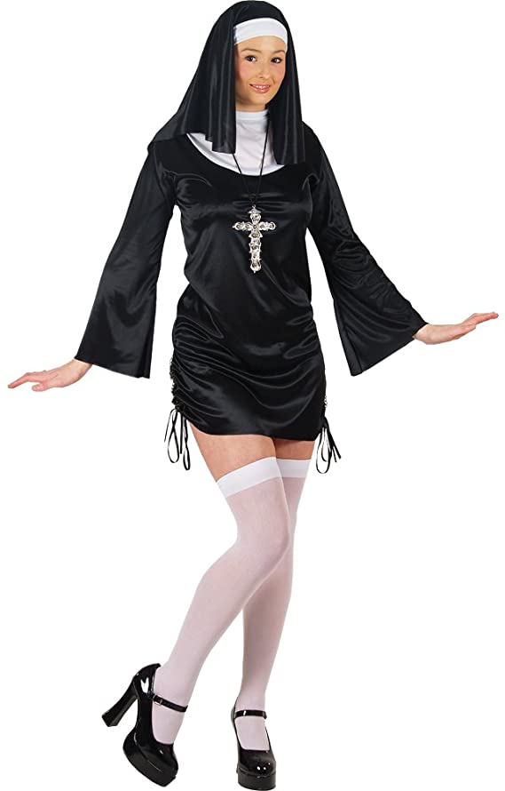 Naughty Nun Ladies Sexy Fancy Dress Costume 20-22