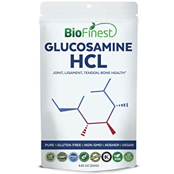 Biofinest Glucosamine HCL Powder - Pure Gluten-Free Non-GMO Kosher Vegan Friendly - Supplement for Joint, Ligament, Tendon, Bone Health (250g)