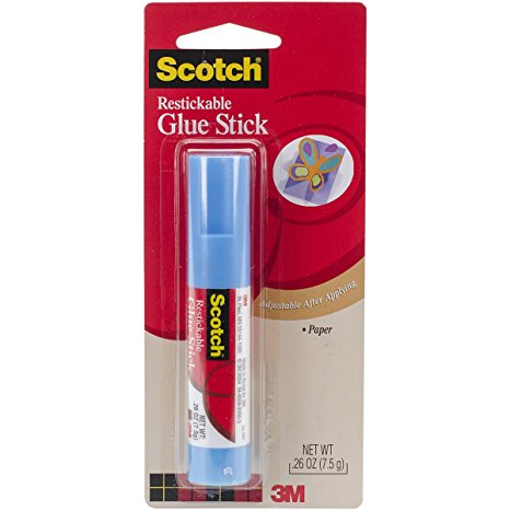 Scotch Acid-Free Restickable Glue Stick, 0.26 Ounces (6307)