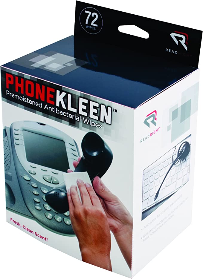 Read Right Phone Kleen Cleaning Wipes -Pre-moistened 72/Box