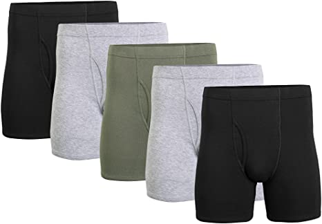 Gildan Men's Covered Waistband Boxer Briefs, Multipack