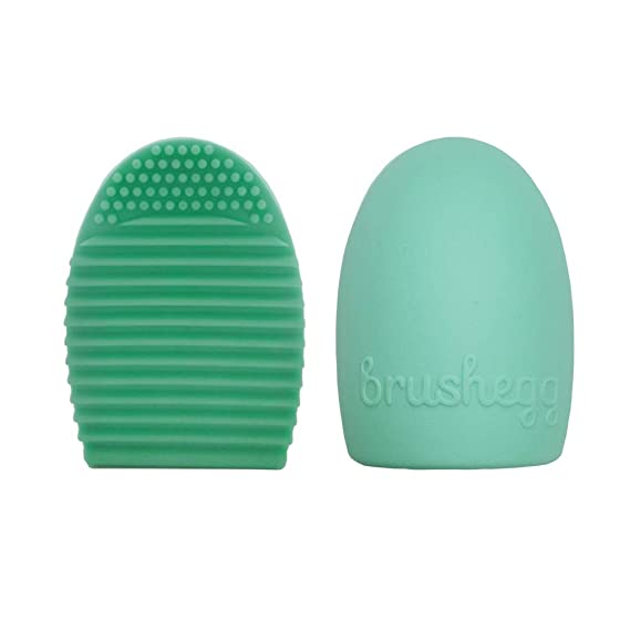2 Pack of brush egg, makeup brush cleaner, silicone makeup brush cleaning mad, cosmetic cleaning tool(Green)