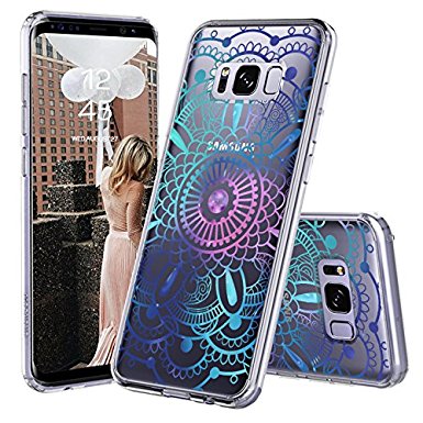 Galaxy S8 Case, Galaxy S8 Cover, MOSNOVO Gradient Galaxy Mandala Printed Clear Design Transparent Plastic Hard Slim Back with TPU Bumper Protective Cover for Samsung Galaxy S8 (2017)