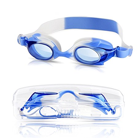 Kids Child Swim Goggles, Amazer Kid Child Swimming Goggles with Clear Vision Anti Fog UV Protection No Leak Come Easy to Adjust with Free Protection Case for Kids Child Early Teens