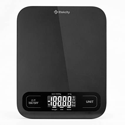 Etekcity Food Kitchen Scale, Digital Grams and Ounces for Weight Loss, Baking, Cooking, Keto and Meal Prep, Large, Black