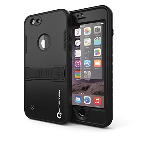 iPhone 6 Waterproof Case, Ghostek Atomic Black Apple iPhone 6 Waterproof Case W/ Attached Screen Protector - Apple iPhone 6 Slim Fitted Waterproof Shock proof Dust proof Dirt proof Snow proof Hard Shell Cover Case for iPhone 6 4.7" (NOT FOR IPHONE 6 PLUS) GHOCAS172