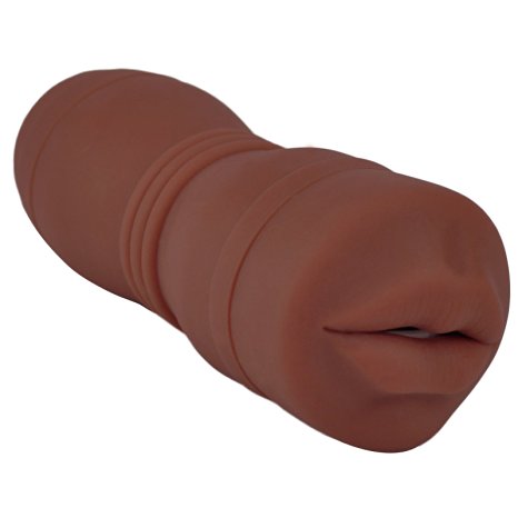 Male Masturbator, Tracy's Dog 3D Realistic Pussy Jerk off Mouth with Tongue and Teeth Men Oral Sex Blowjob Pocket Toy (Brown)