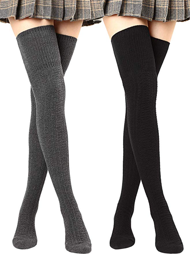 Women Thigh High Socks Over Knee Stockings Cotton Long Booting Socks Leg Warmers