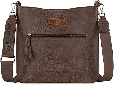 Wrangler Large Crossbody Bags for Women Lightweight Handbags and Purses Travel Shoulder Purse