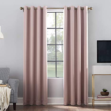 Sun Zero Oslo Theater Grade Extreme 100% Blackout Grommet Curtain Panel, 52" x 63", Blush