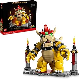 LEGO Super Mario The Mighty Bowser 71411, King of Koopas 3D Model Building Kit, Collectible Posable Character Figure with Battle Platform, Memorabilia Gift Idea for Adults and Fans of Super Mario Bros