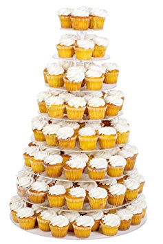 Jusalpha 8-Tier Acrylic Round Wedding Cake Stand-Cupcake Stand Tower/ Pastry Serving Platter For Big Event (Large 8 Tier)