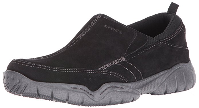 crocs Men's Swiftwater Leather Moc Flat