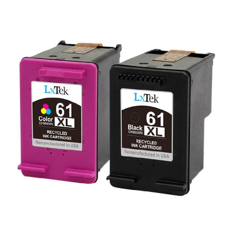 LxTek Remanufactured Ink Cartridge Replacement For HP 61XL HP 61 XL(1 Black | 1 Tri-Color) CH563WN CH564WN High Yield