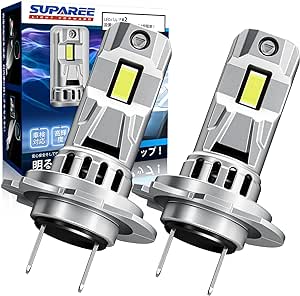 「2023年爆光H7 LED」SUPAREE h7 led ヘッドライト バイク 爆光 車検対応 キャンセラー内蔵 30W*2 静音冷却ファン付き h7 led 爆光 9-16V 6500K 一体型 2個入