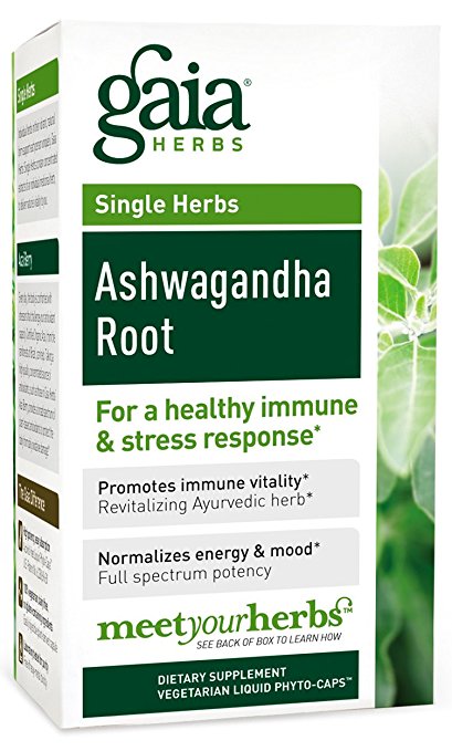 Gaia Herbs Ashwagandha Root Liquid Phyto Capsules, 120 Count