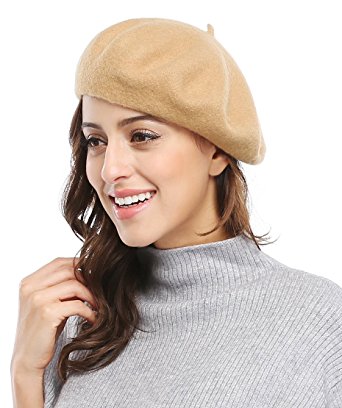 Women Solid Color French Wool Beret