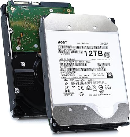 HGST - WD Ultrastar DC HC520 HDD | HUH721212ALE600 | 12TB 7.2K SATA 6Gb/s 256MB Cache 3.5-Inch | ISE 512e | 0F30144 | Helium Data Center Internal Hard Disk Drive (Renewed)