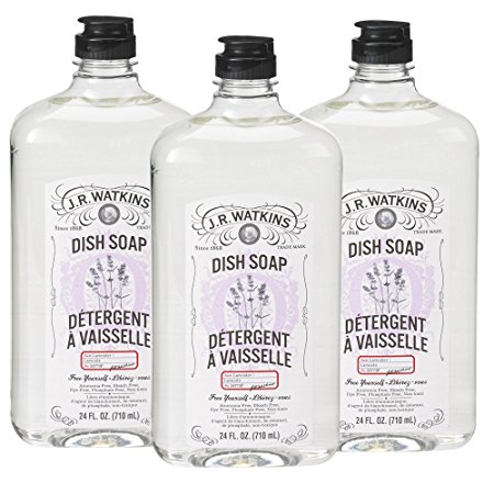 J.R. Watkins Liquid Dish Soap, Lavender, 24 ounce (Pack of 3)