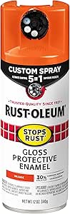 Rust-Oleum 376894 Stops Rust Custom Spray 5-in-1 Spray Paint, 12 oz, Gloss Orange