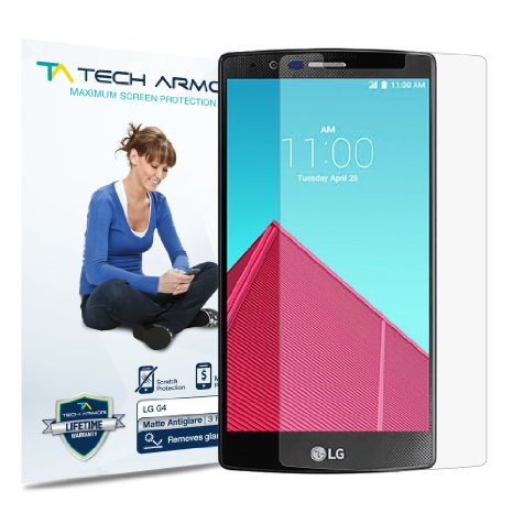 Tech Armor LG G4 Anti-Glare/Anti-Fingerprint (Matte) Screen Protectors [3-Pack] Lifetime Warranty