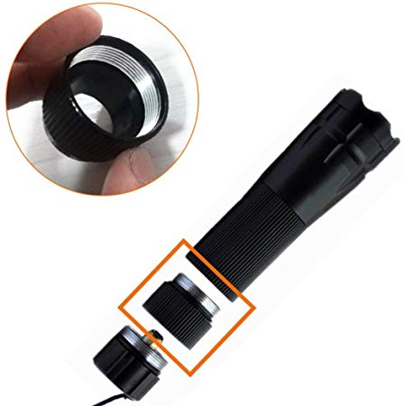 Quaanti Bicycle Flashlight Light Accessories Hot Extension Tube for Flashlight Torch 18650 Battery Extended Lengthen Fitting (Black)
