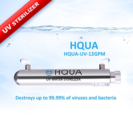 Ultraviolet Water Purifier Drinking water Purification Sterilizer for Household Water Filter, Model HQUA-UV-1GPM   1 Extra UV Bulb