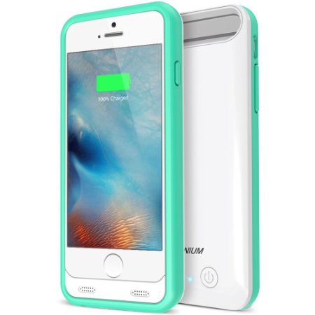 iPhone 6S Battery Case - iPhone 6 Battery Case, Trianium Atomic S iPhone 6 6S Portable Charger Charging Case [White/Turquoise][Lifetime Warranty]-3100mAh Battery Pack Juice Bank [MFI Apple Certified]