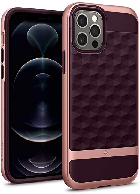 Caseology Parallax Compatible with iPhone 12 Pro Case Compatible with iPhone 12 Case (2020) - Burgundy