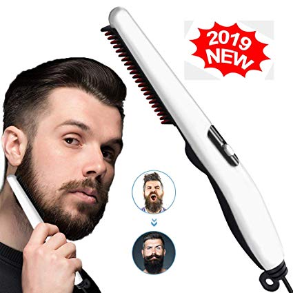 Beard Straightener Comb,Quick Electric Heated Beard Brush Beard Styler for Men, Travel Portable Styling Comb beard iron, Multifunctional Hair Straightening Brush