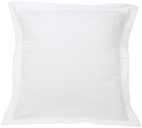 Fresh Ideas Tailored Poplin Euro Pillow Sham, White - Single