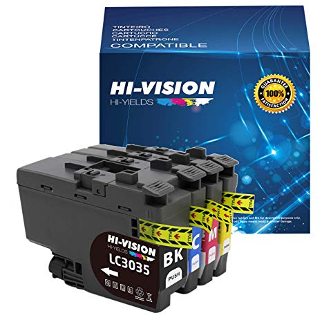 HI-Vision Compatible LC3035XXL High Yield XXL Ink Cartridge for Brother Brother MFC-J995DW, MFC-J995DWXL Printer (Black, Cyan, Yellow, Magenta)