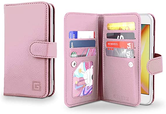 Gear Beast Flip Cover Dual Folio Case fits iPhone XR Wallet Case Slim Protective PU Leather Case 7 Slot Card Holder Including ID Holder 2 Inner Pockets Stand Feature Wristlet for Men and Women