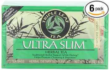 Triple Leaf Tea, Ultra Slim, 20 Tea Bags (Pack of 6)