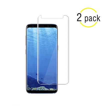 Galaxy S8 Screen Protector,NiceFuse Tempered Glass,9H Hardness[Anti-Scratch][Anti-Fingerprint][Bubble Free] Samsung Galaxy S8 (2 Packs) Clear