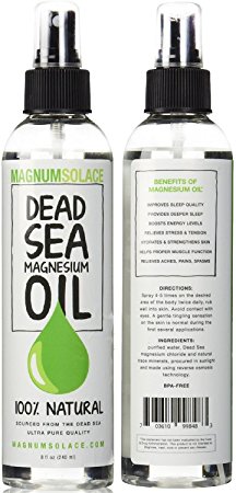 Magnesium OIL 100% Pure Natural Dead Sea Minerals - Exceptional #1 Source - Made in the USA - BIG 8 Oz