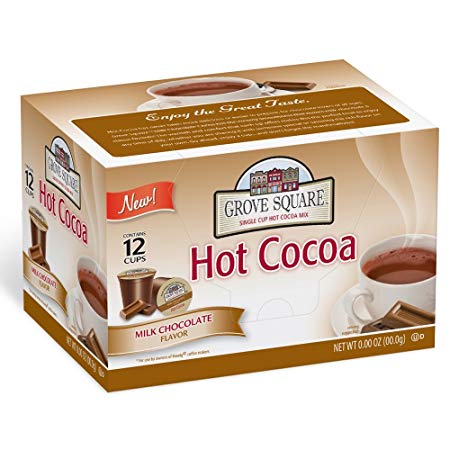 Grove Square Hot Cocoa, Milk Chocolate, 12 Single Serve Cups (Pack of 3)