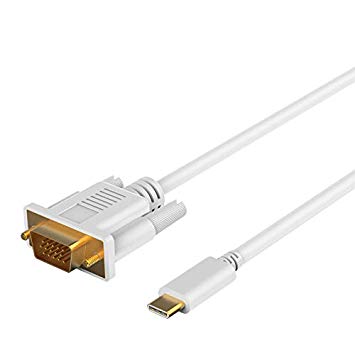 SODIAL USB-C to VGA Cable,(6ft,1080p),USB Type-C VGA Adapter Cord for 2017/2016 MacBook Pro,iMac,Surface Book 2,Galaxy S8 /Note 8,Chromebook,Dell XPS to TV/Monitor