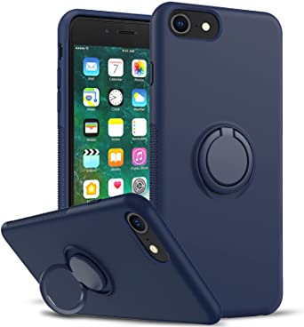 LeYi Compatible with iPhone SE 2020 Case, iPhone 8 Case, iPhone 7 Case, iPhone 6s / 6 Case, Soft Microfiber Liner Shock Absorption Liquid Silicone Protective Phone Cover for iPhone 8, Navy Blue