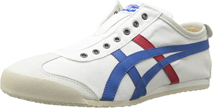 Onitsuka Tiger Mexico 66 Slip-On Classic Running Shoe, White/Tricolor, 5 M US