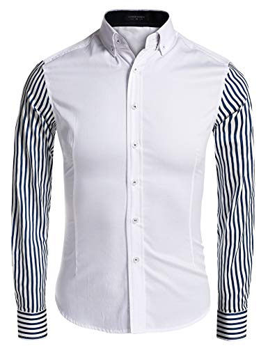 COOFANDY Mens Business Dress Shirt Slim Fit Long Sleeve Button Down Shirt
