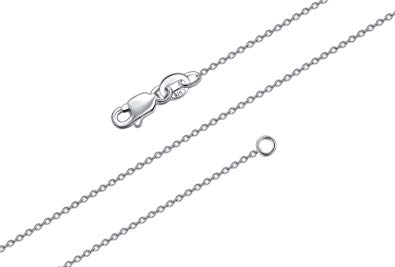 BORUO 925 Sterling Silver Cable Chain Necklace, 1mm 1.5mm Nickel-Free Necklace with Lobster Claw Clasp 14-30 Inch