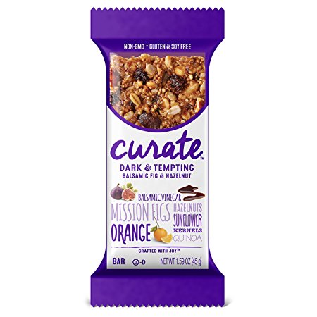 Curate Gluten-Free Snack Bars, Dark & Tempting Balsamic Fig & Hazelnut, 1.59 oz, 16 count