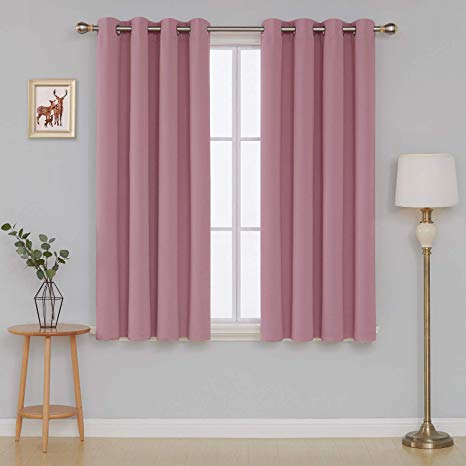 Deconovo Blackout Curtain, 52x63 Inch, Pink