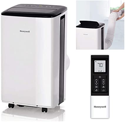 Honeywell HF8CESWK5 8,000 BTU Portable Air Conditioner with Dehumidifier & Fan, Rooms up to 350 sq. ft, Black/White