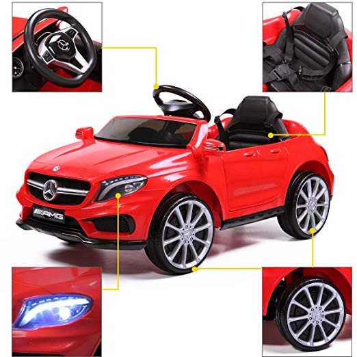 JAXPETY Kids 6V Electric Power RC Ride On Car Mercedes-Benz Remote & MP3 Red